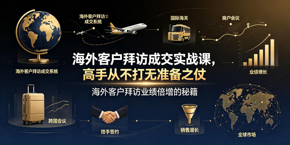 海外客户拜访成交实战课,高手从不打无准备之仗,海外客户拜访业绩倍增的秘籍-源创文化:轻创终点站