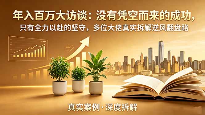 年入百万大访谈-更新:没有凭空而来的成功,只有全力以赴的坚守,多位大佬真实拆解逆风翻盘路-源创文化:轻创终点站