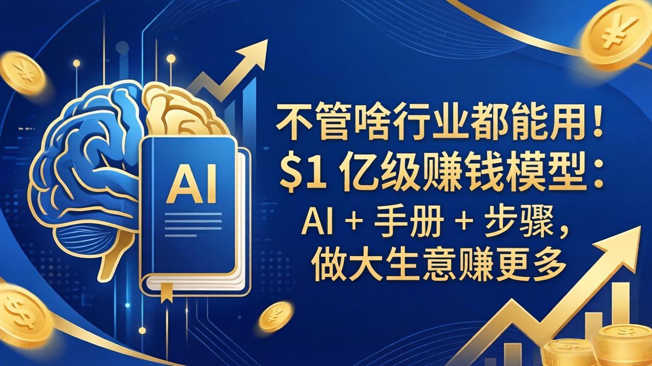 不管啥行业都能用！$1 亿级赚钱模型：AI + 手册 + 步骤，做大生意赚更多-源创文化:轻创终点站