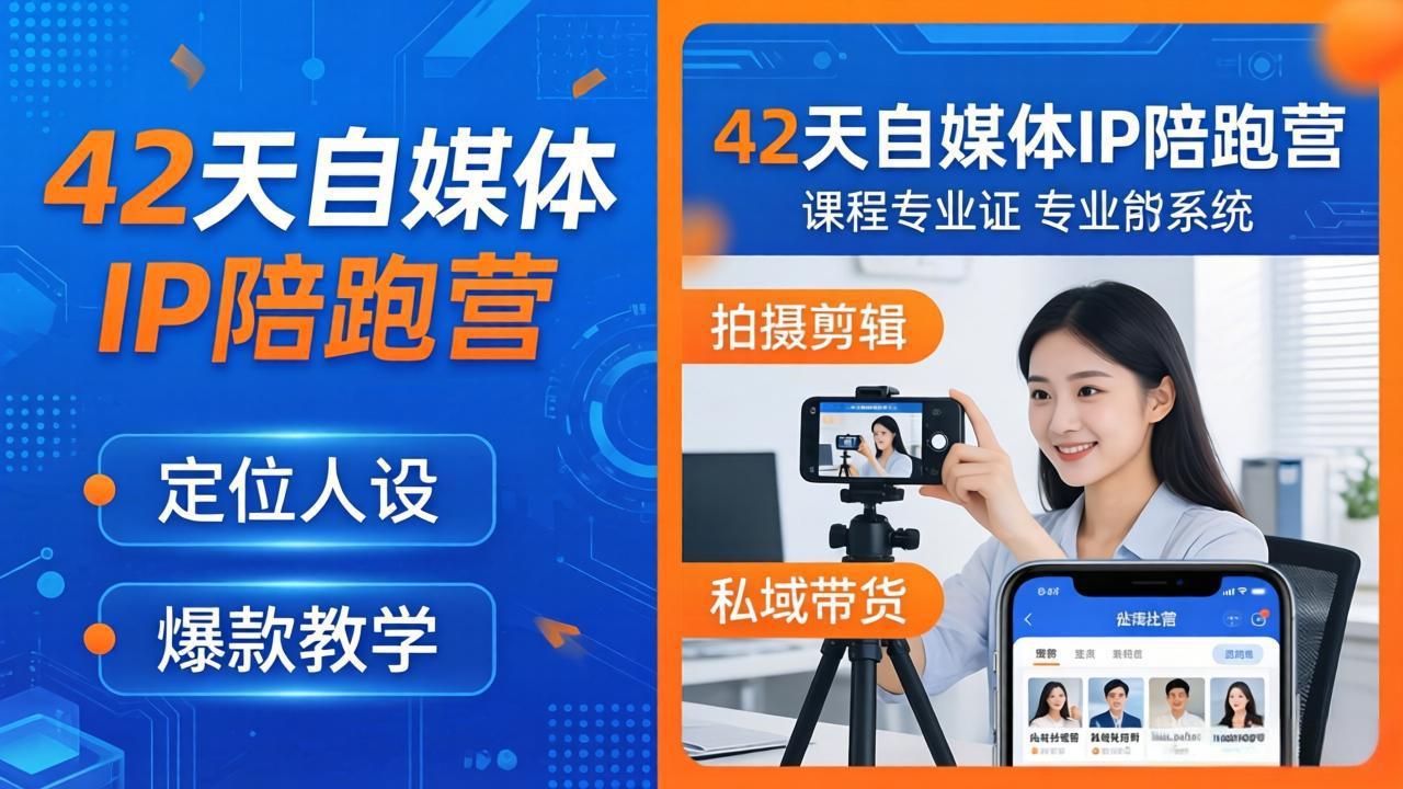 42天自媒体IP陪跑营-26年4月19更新：定位人设爆款全教学，拍摄剪辑私域带货一站式落地-源创文化:轻创终点站