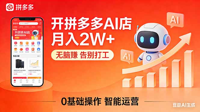 开一家拼多多AI店，月入2W+，无脑赚，告别打工，附SOP手册-源创文化:轻创终点站