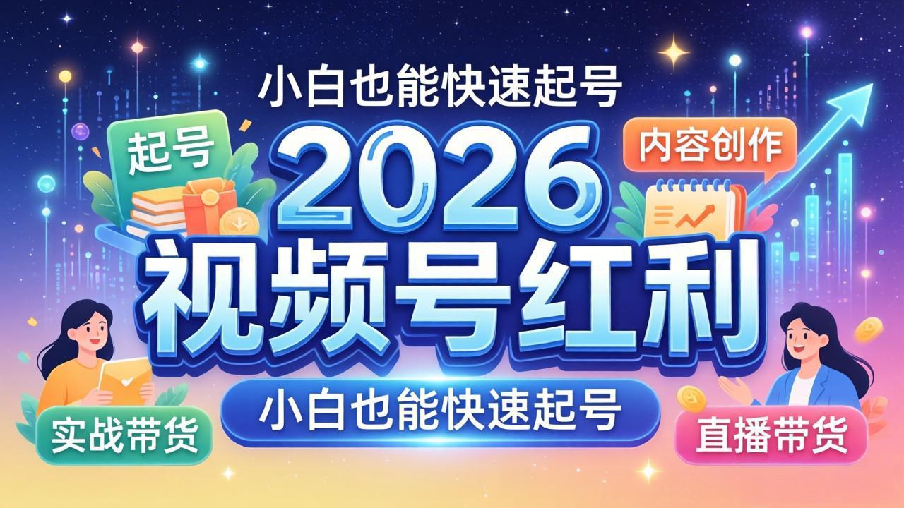 2026视频号红利实战营，大佬亲授起号、内容、直播、IP、投流、私域、矩阵全套落地打法-源创文化:轻创终点站