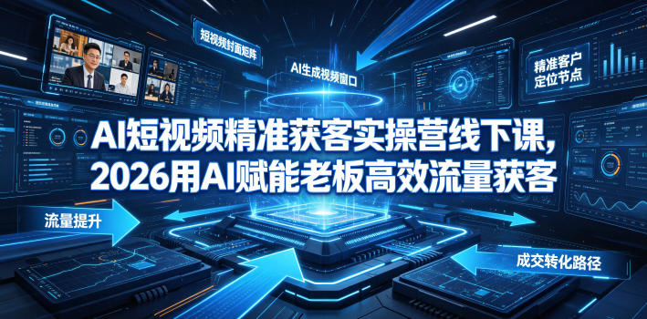 AI短视频精准获客实操营6月10-14号线下课，2026用AI赋能老板高效流量获客-源创文化:轻创终点站