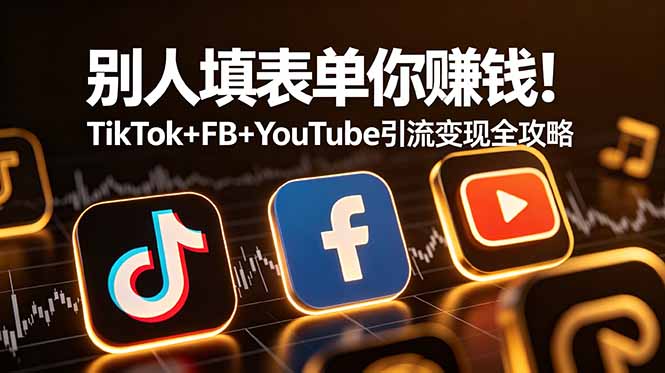 别人填表单你赚钱！TikTok+FB+YouTube 引流变现全攻略【原创双语字幕】-源创文化:轻创终点站