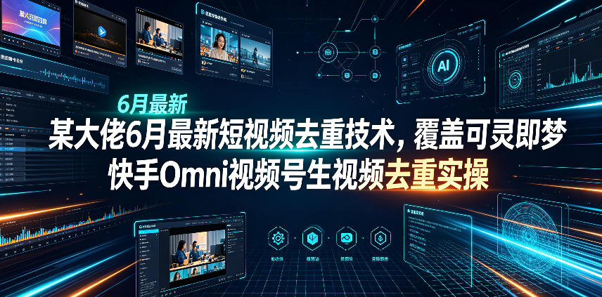 某大佬6月最新短视频去重技术，覆盖可灵即梦快手Omni视频号生视频去重实操-源创文化:轻创终点站