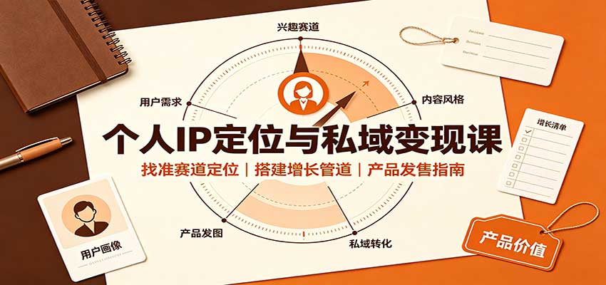 个人IP定位与私域变现课：找准赛道定位，搭建增长管道，产品发售指南-轻创终点站