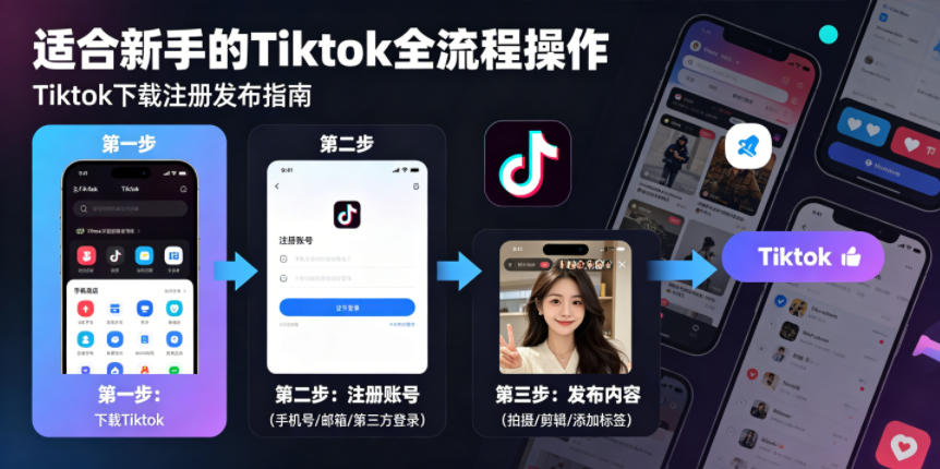 Tiktok下载注册发布，适合新手的Tiktok全流程操作-源创文化:轻创终点站