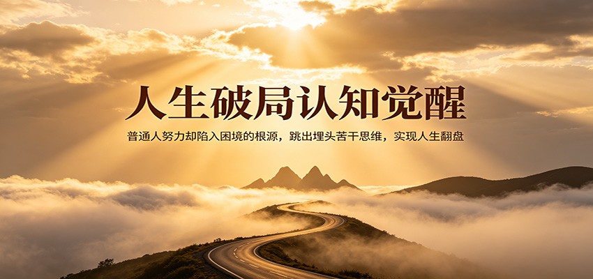 人生破局认知觉醒，普通人努力却陷入困境的根源，跳出埋头苦干思维，实现人生翻盘-源创文化:轻创终点站