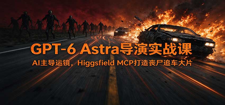 GPT-6 Astra导演实战课：AI主导运镜，Higgsfield MCP打造丧尸追车大片-轻创终点站
