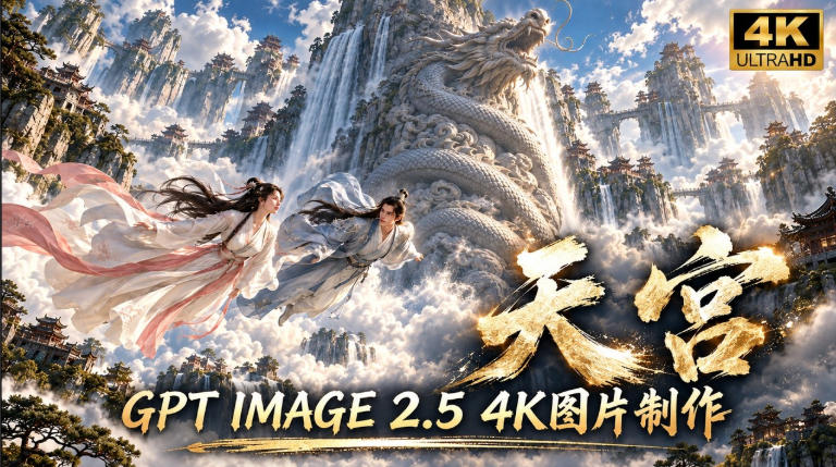 GPT Image 2.5实测!4K到底多清楚?皮肤、手指、修图与天宫场景全面测试-轻创终点站