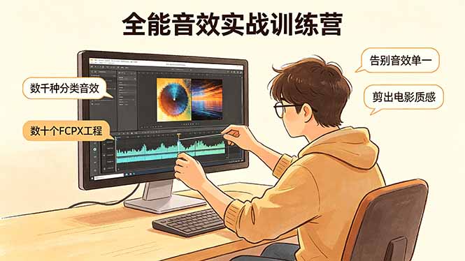 全能音效实战训练营：数千种分类音效+数十个FCPX工程，告别音效单一，剪出电影质感-源创文化:轻创终点站