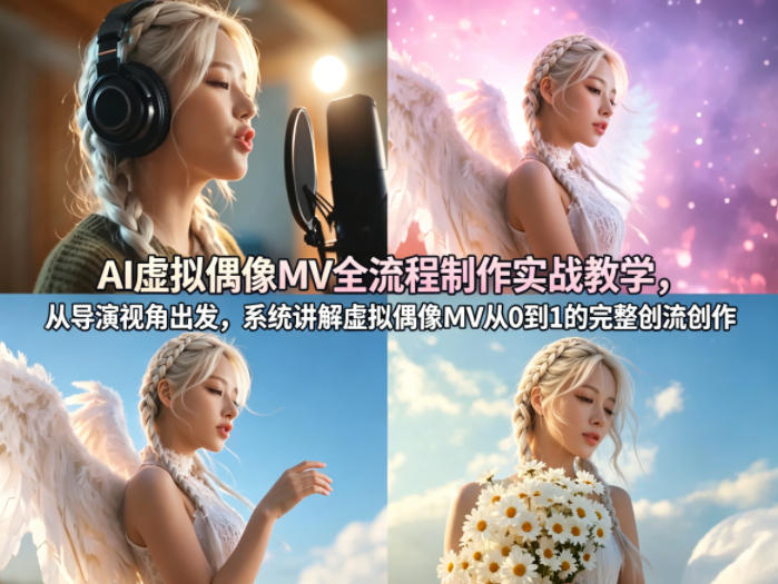 AI虚拟偶像MV全流程制作实战教学,从导演视角出发,系统讲解虚拟偶像MV从0到1的完整创作流程-源创文化:轻创终点站