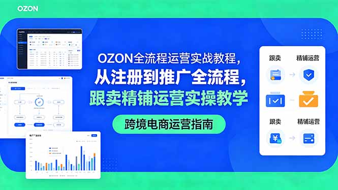 OZON全流程运营实战教程，从注册到推广全流程，跟卖精铺运营实操教学-源创文化:轻创终点站