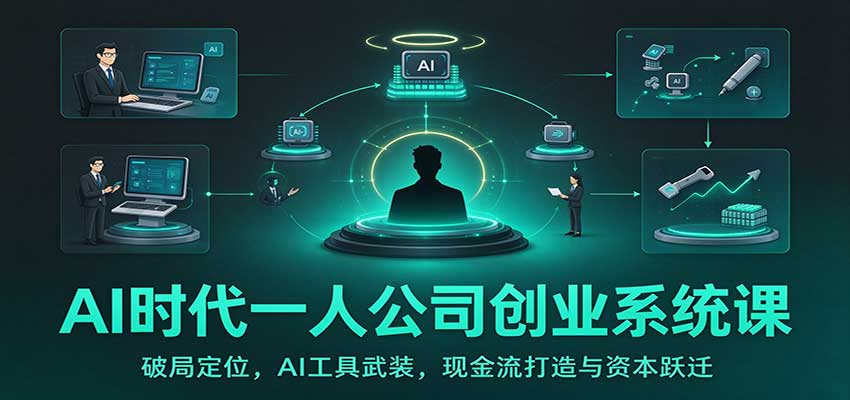 AI时代一人公司创业系统课：破局定位，AI工具武装，现金流打造与资本跃迁-轻创终点站