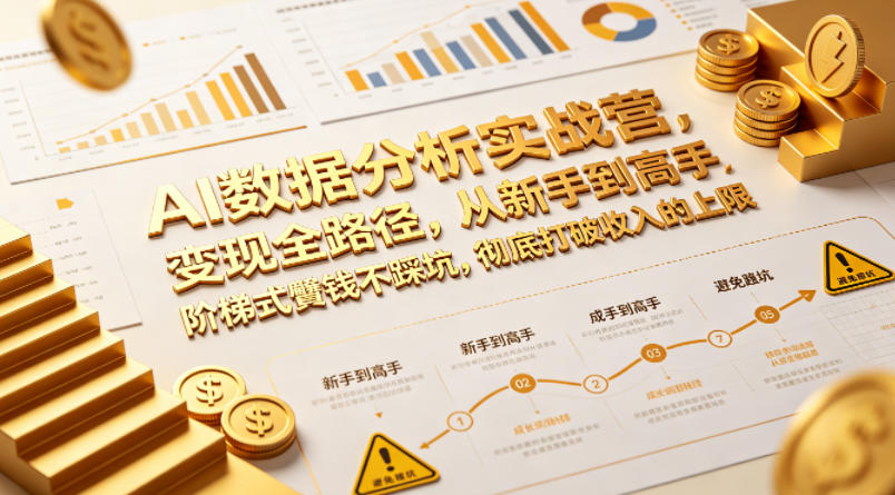 AI数据分析实战营，变现全路径，从新手到高手，阶梯式賺钱不踩坑，彻底打破收入的上限-源创文化:轻创终点站