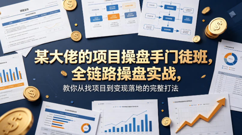 某大佬的项目操盘手门徒班，全链路操盘实战，教你从找项目到变现落地的完整打法-源创文化:轻创终点站