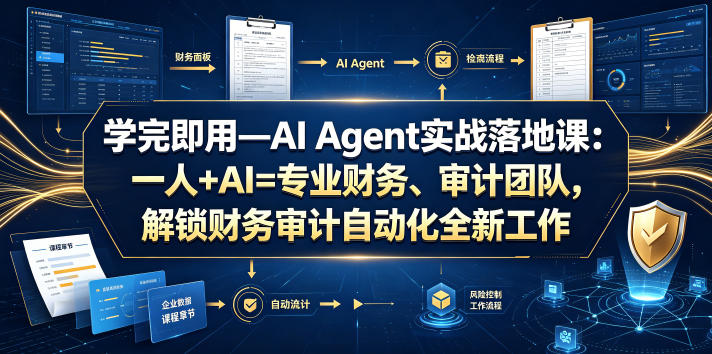 学完即用—AI Agent实战落地课：一人+AI=专业财务、审计团队，解锁财务审计自动化全新工作模式(更新0818)-轻创终点站