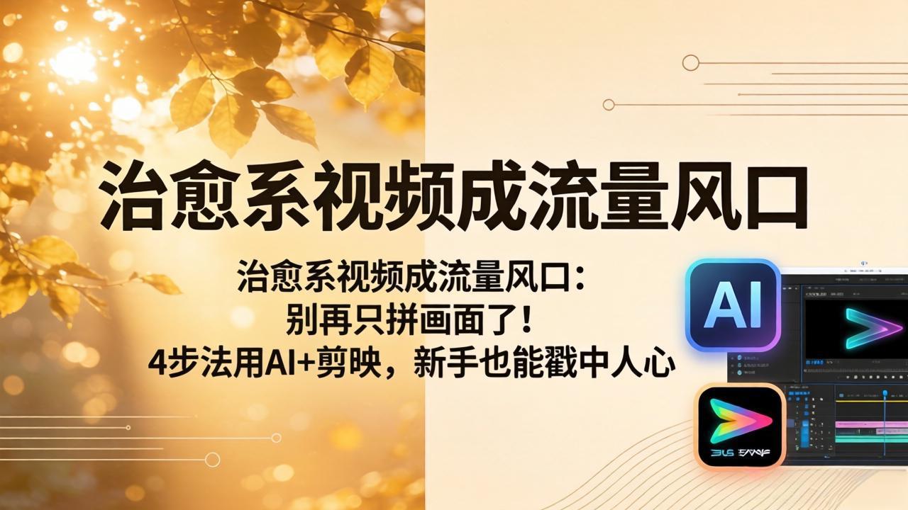 治愈系视频成流量风口：别再只拼画面了！4步法用AI+剪映，新手也能戳中人心-源创文化:轻创终点站