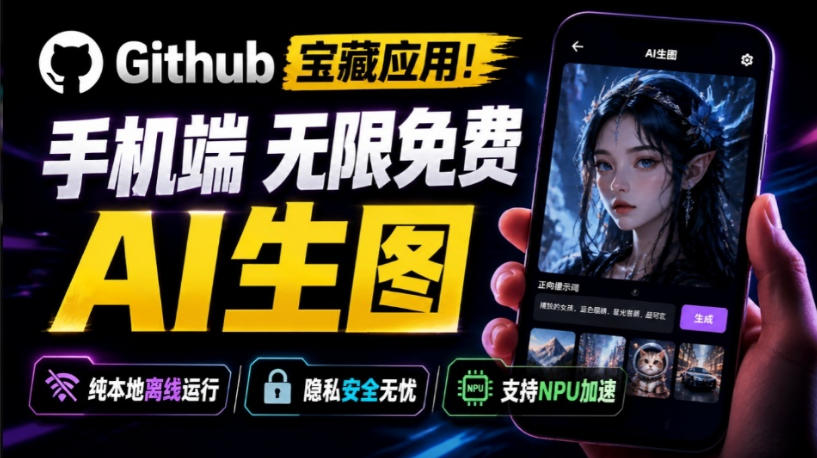 Github宝藏应用!手机端无限免费AI生图,纯本地离线运行,支持NPU加速斩获3.1k stars,local-dream-轻创终点站