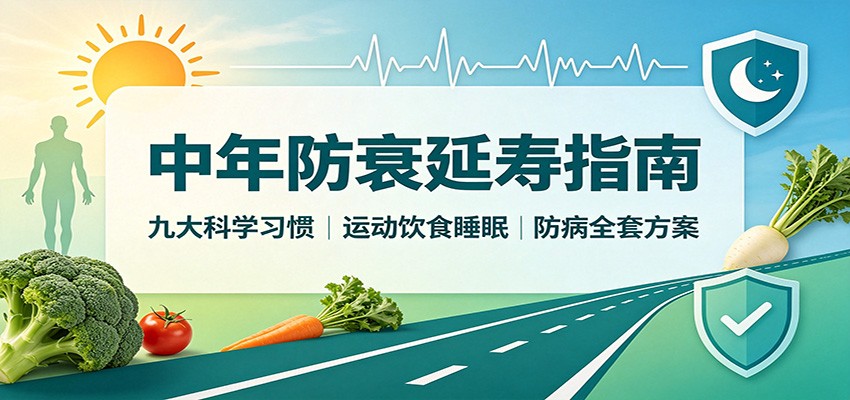 中年防衰延寿指南：九大科学习惯，运动饮食睡眠防病全套方案-轻创终点站