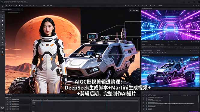 AIGC影视剪辑进阶课：DeepSeek生成脚本+Martini生成视频+剪辑后期，完整制作AI短片-源创文化:轻创终点站