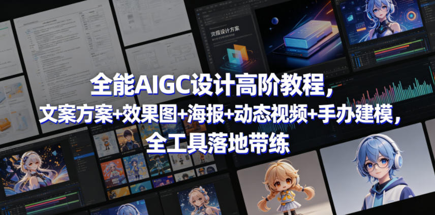 全能AIGC设计高阶教程，文案方案+效果图+海报+动态视频+手办建模，全工具落地带练-源创文化:轻创终点站