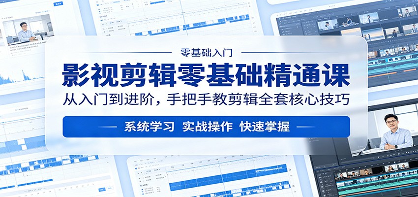 影视剪辑零基础精通课：从入门到进阶，手把手教剪辑全套核心技巧-源创文化:轻创终点站