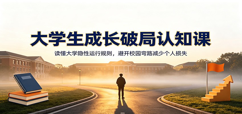 大学生成长破局认知课：读懂大学隐性运行规则，避开校园弯路减少个人损失-源创文化:轻创终点站