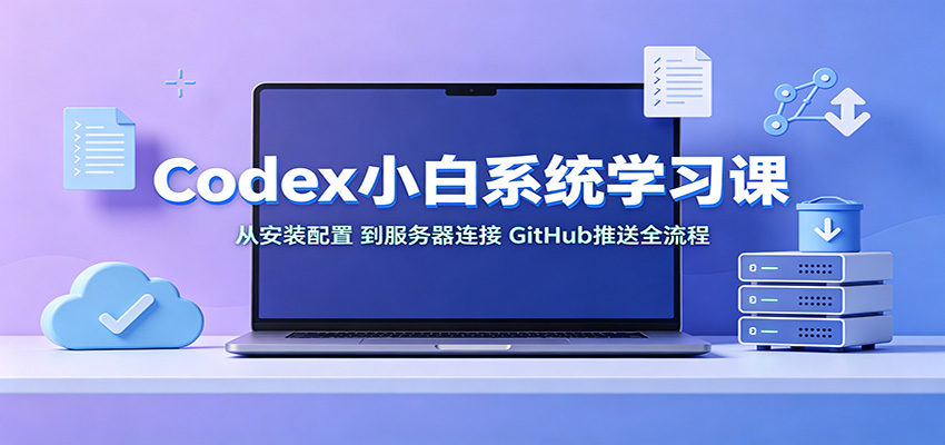 Codex小白系统学习课：小从安装配置，到服务器连接、GitHub推送全流程-轻创终点站