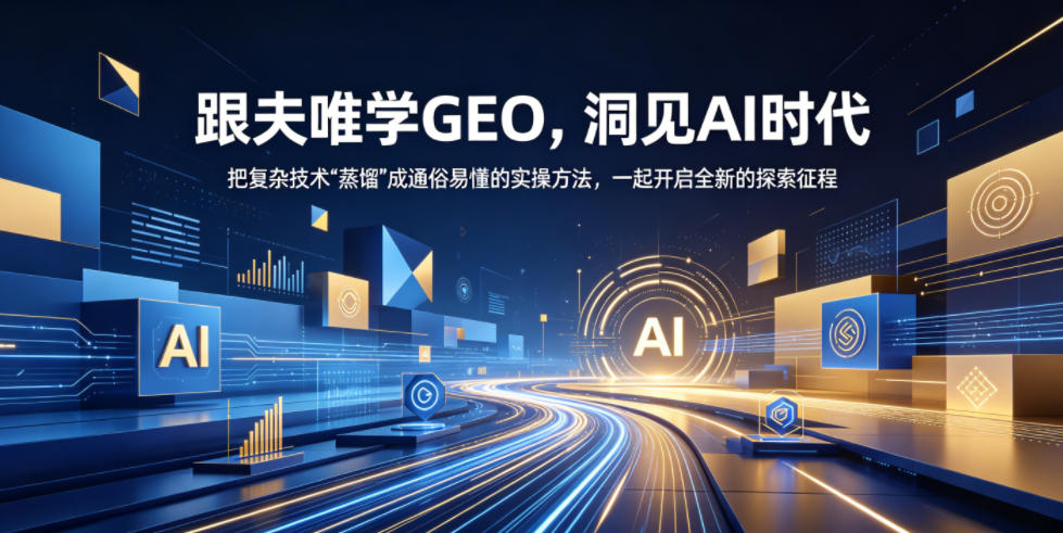跟夫唯学GEO，洞见AI时代，把复杂技术“蒸馏”成通俗易懂的实操方法，一起开启全新的探索征程-源创文化:轻创终点站