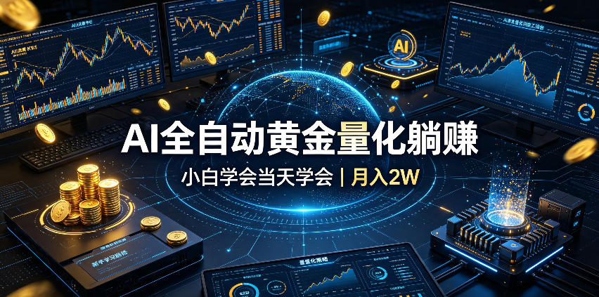 AI全自动黄金量化躺賺:小白学会当天学会,月入2W!【揭秘】-轻创终点站