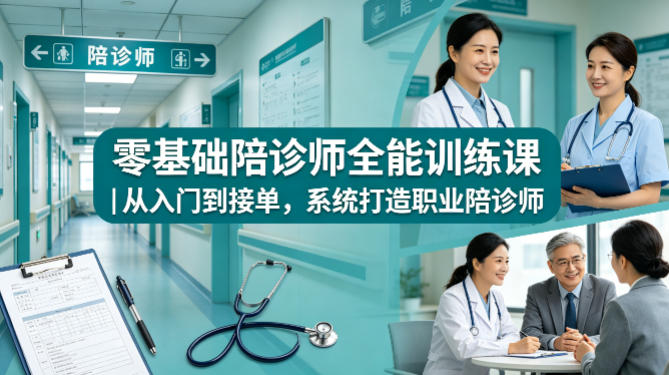 零基础陪诊师全能训练课｜从入门到接单，系统打造职业陪诊师-源创文化:轻创终点站