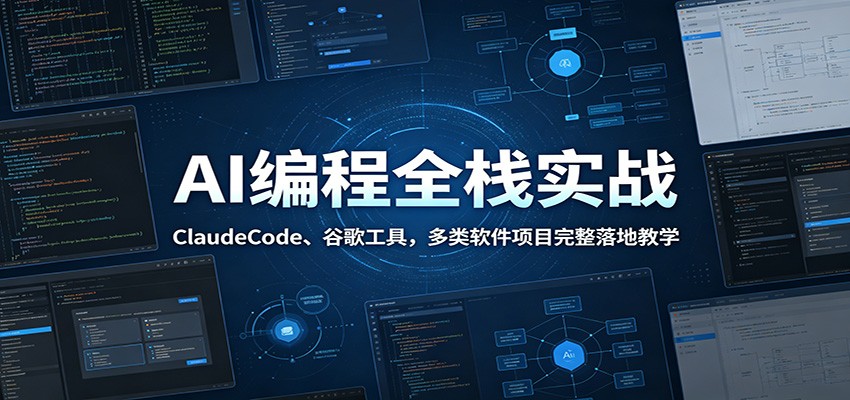 AI编程全栈实战:ClaudeCode、谷歌工具,多类软件项目完整落地教学-源创文化:轻创终点站