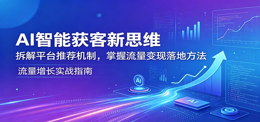 AI智能获客新思维：拆解平台推荐机制，掌握流量变现落地方法-源创文化:轻创终点站