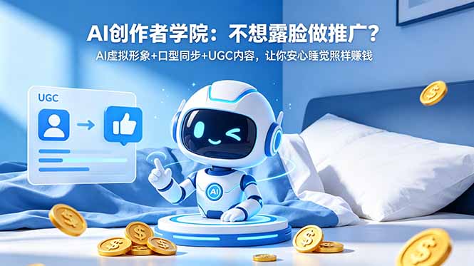 AI创作者学院：不想露脸做推广？AI虚拟形象+口型同步+UGC内容，让你安心睡觉照样赚钱-源创文化:轻创终点站