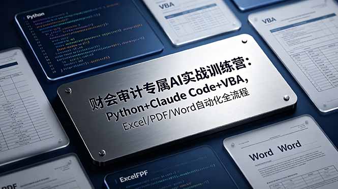 财会审计专属 AI实战训练营：Python+Claude Code+VBA，Excel/PDF/Word自动化全流程-源创文化:轻创终点站
