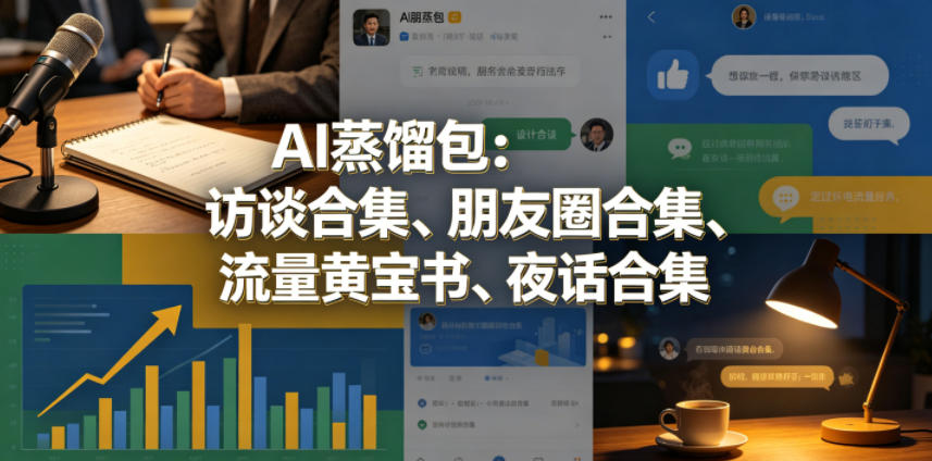 AI蒸馏包：访谈合集、朋友圈合集、流量黄宝书、夜话合集【文档】-源创文化:轻创终点站
