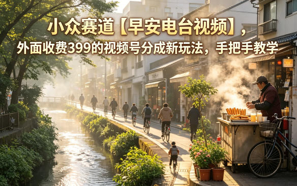 小众赛道【早安电台视频】，外面收费399的视频号分成新玩法，手把手教学-源创文化:轻创终点站