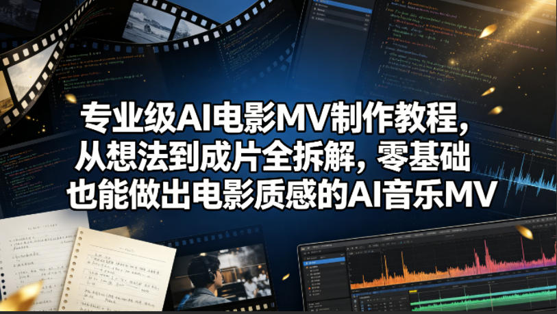 专业级AI电影MV制作教程，从想法到成片全拆解，零基础也能做出电影质感的AI音乐MV-源创文化:轻创终点站