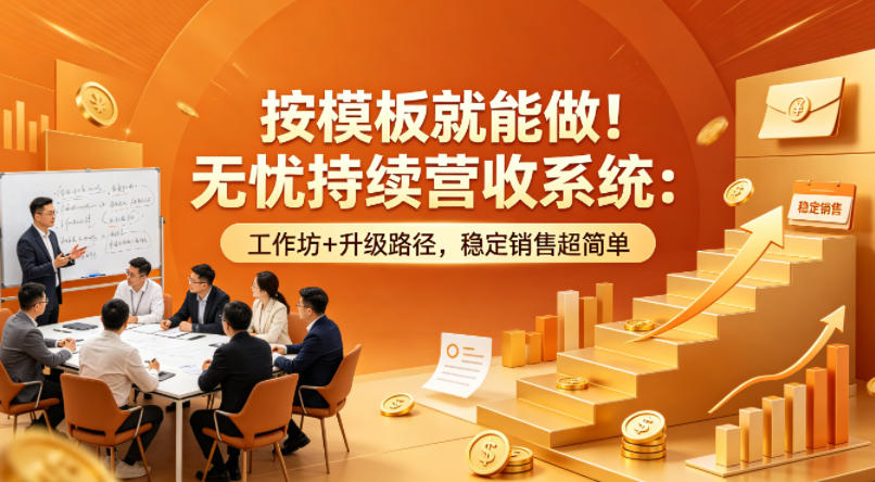 按模板就能做！无忧持续营收系统：工作坊+升级路径，稳定销售超简单【原创双语字幕】-源创文化:轻创终点站