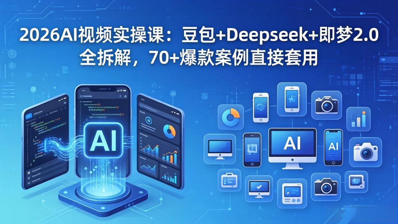 2026AI视频实操课：豆包+Deepseek+即梦2.0全拆解，70+爆款案例直接套用-源创文化:轻创终点站