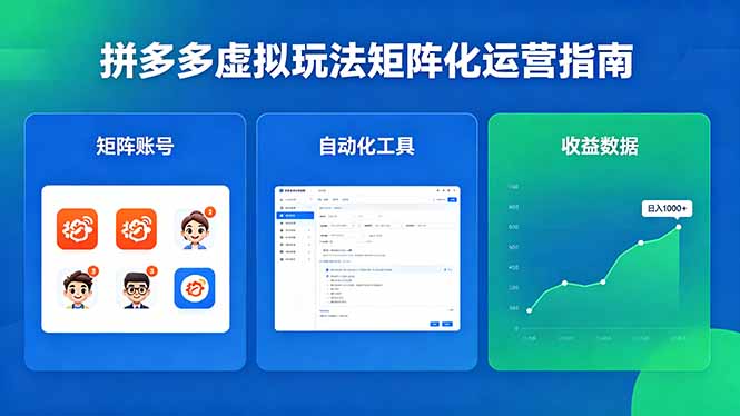 闭眼可复制的拼多多虚拟玩法，矩阵化运营，长期稳定日入 1000+-源创文化:轻创终点站