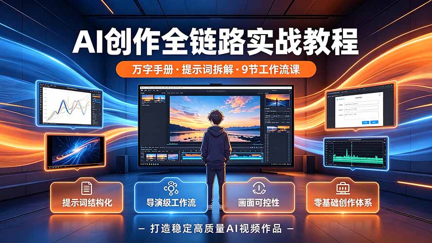 AI创作全链路实战教程｜万字手册·提示词拆解·9节工作流课，打造稳定高质量AI视频作品-源创文化:轻创终点站