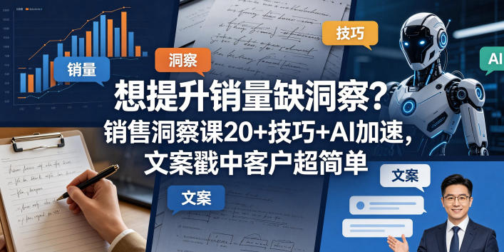 想提升销量缺洞察？销售洞察课20+技巧+AI加速，文案戳中客户超简单【原创双语字幕】-源创文化:轻创终点站