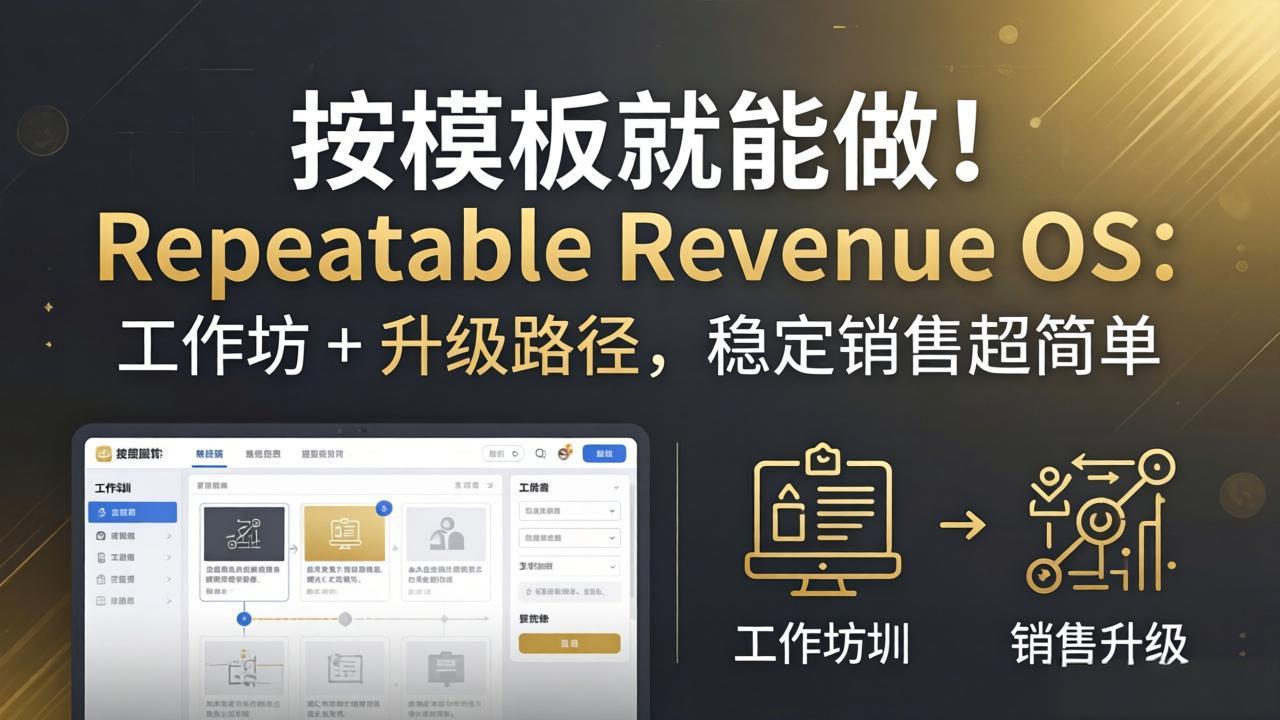 按模板就能做！Repeatable Revenue OS：工作坊 + 升级路径，稳定销售超简单-源创文化:轻创终点站