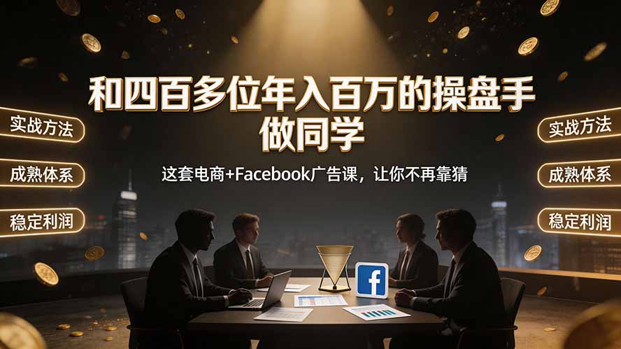 和四百多位年入百万的操盘手做同学——这套电商+Facebook广告课，让你不再靠猜【原创双语字幕】-轻创终点站