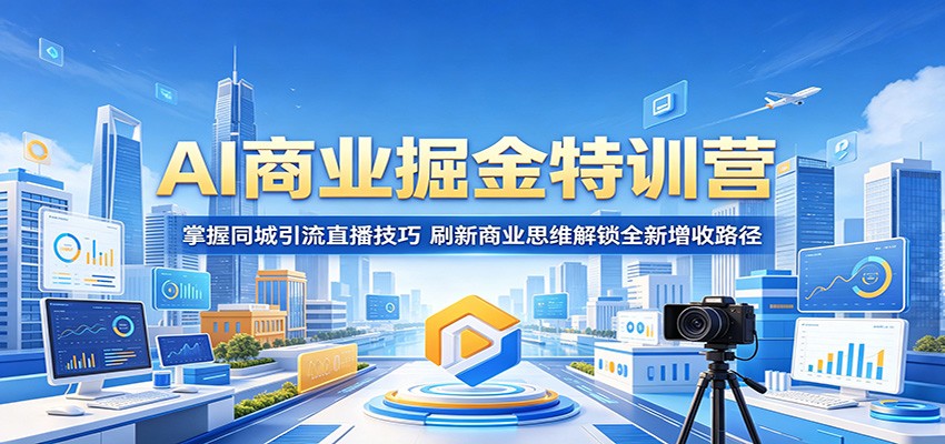 AI商业掘金特训营：掌握同城引流直播技巧，刷新商业思维解锁全新增收路径-源创文化:轻创终点站
