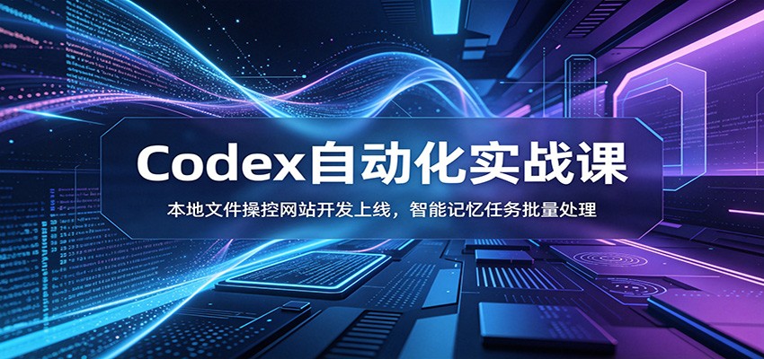 Codex自动化实战课:本地文件操控网站开发上线,智能记忆任务批量处理-源创文化:轻创终点站