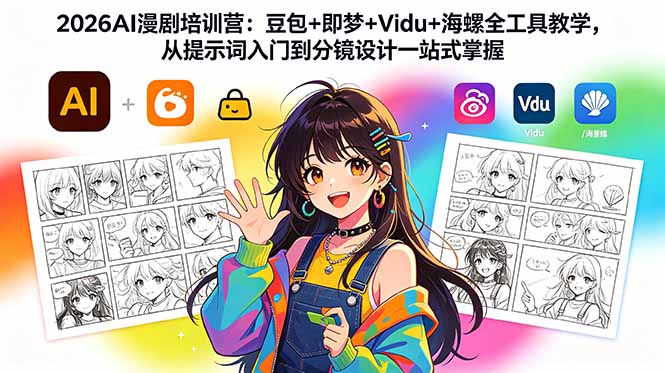 2026AI漫剧培训营：豆包+即梦+Vidu+海螺全工具教学，从提示词入门到分镜设计一站式掌握-源创文化:轻创终点站