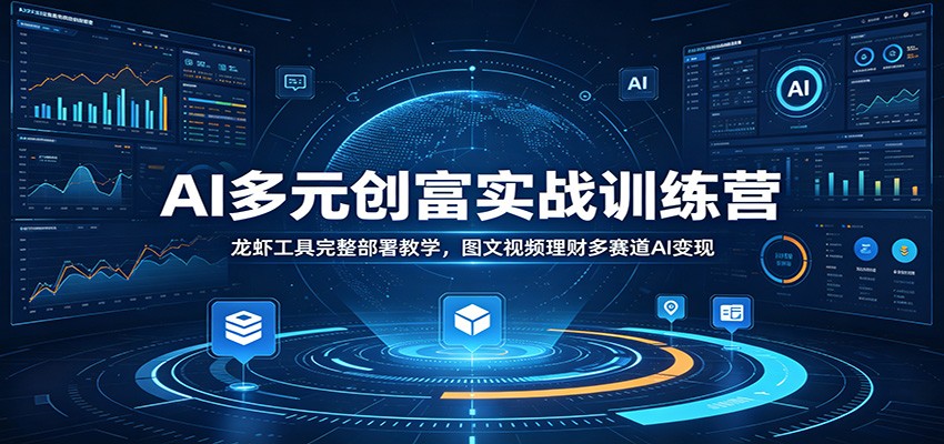 AI多元创富实战训练营：龙虾工具完整部署教学，图文视频理财多赛道AI变现-源创文化:轻创终点站